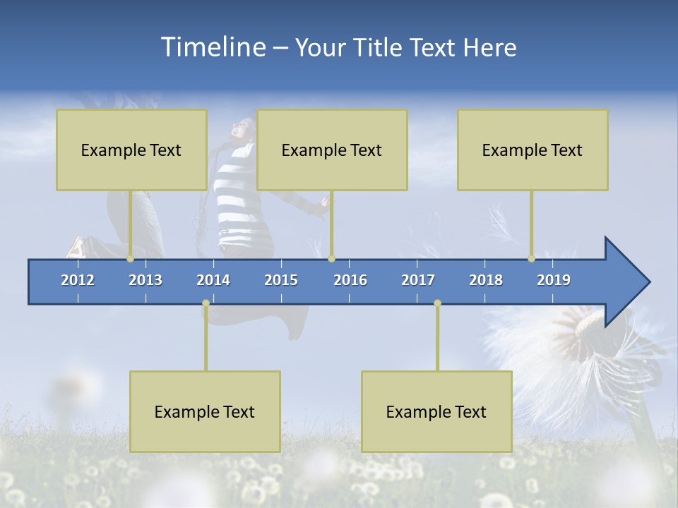 Couple Having Fun In A Meadow Full Of Dandelions PowerPoint Template