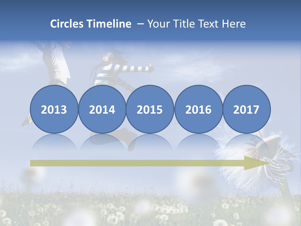 Couple Having Fun In A Meadow Full Of Dandelions PowerPoint Template