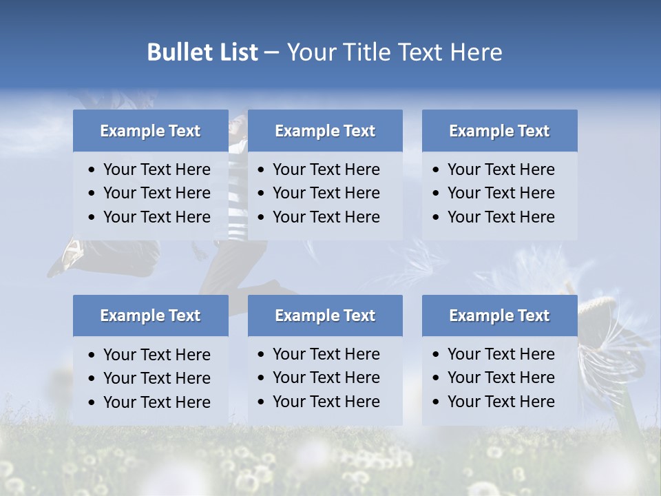 Couple Having Fun In A Meadow Full Of Dandelions PowerPoint Template