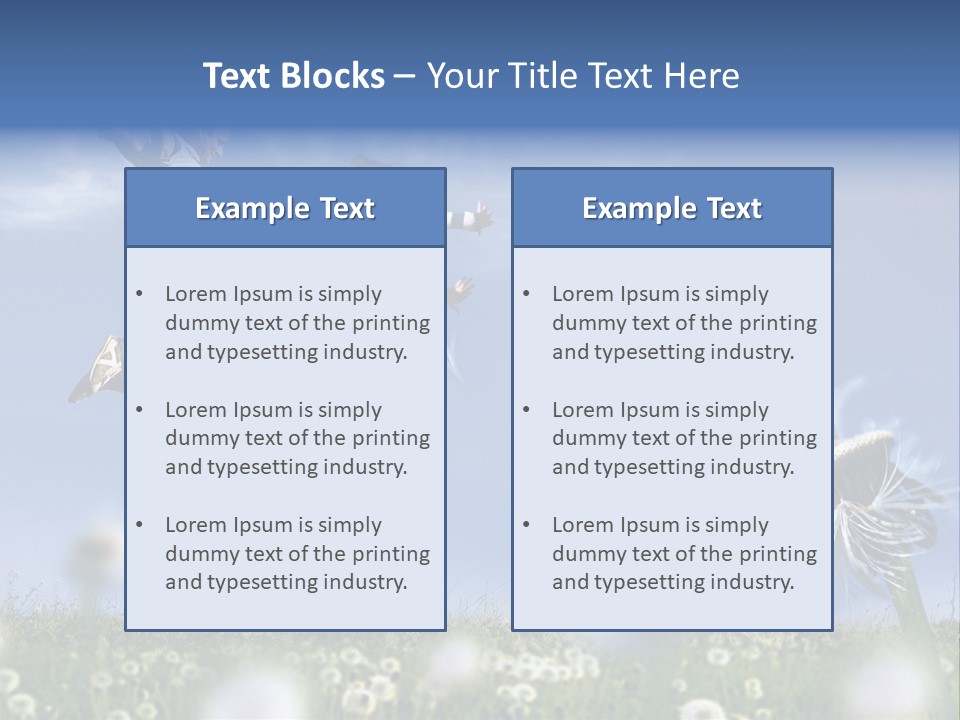 Couple Having Fun In A Meadow Full Of Dandelions PowerPoint Template