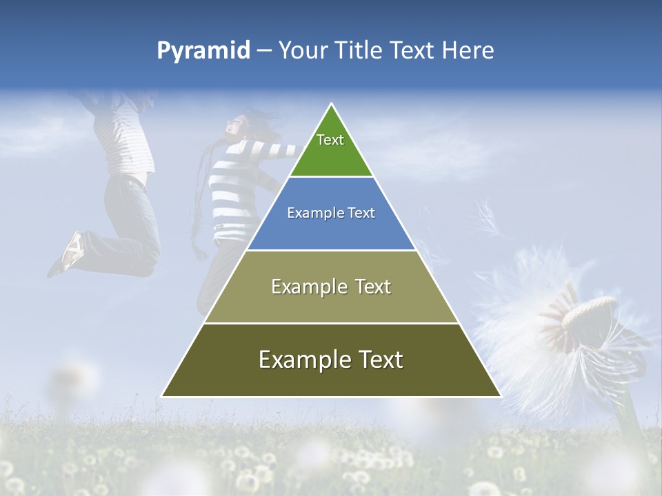 Couple Having Fun In A Meadow Full Of Dandelions PowerPoint Template