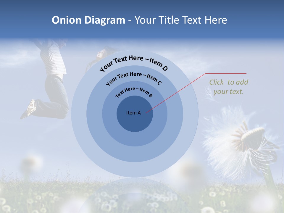 Couple Having Fun In A Meadow Full Of Dandelions PowerPoint Template