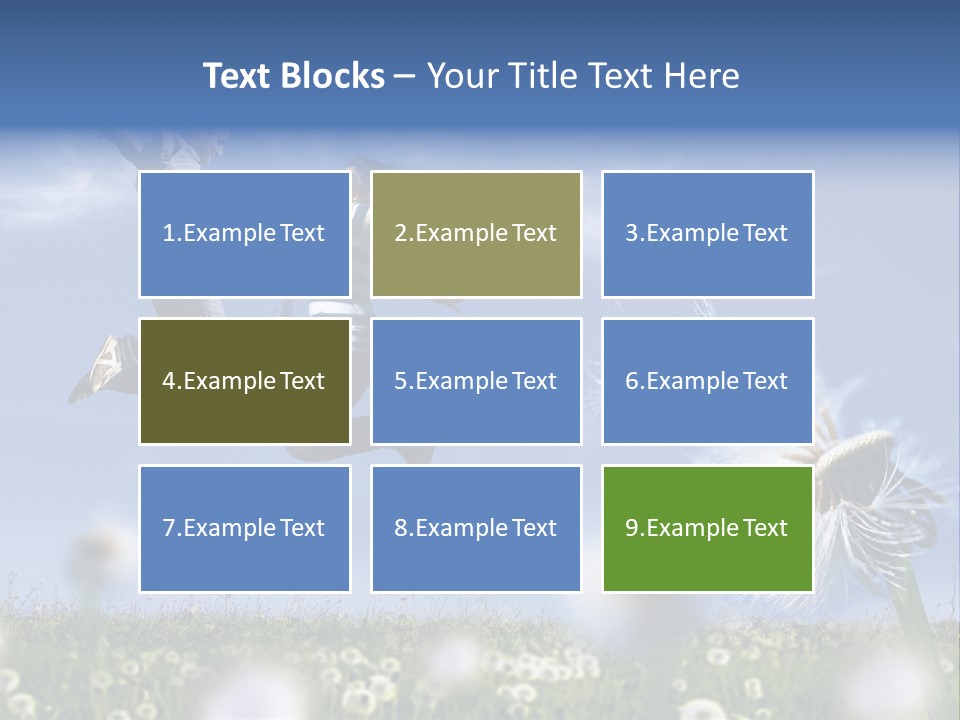 Couple Having Fun In A Meadow Full Of Dandelions PowerPoint Template