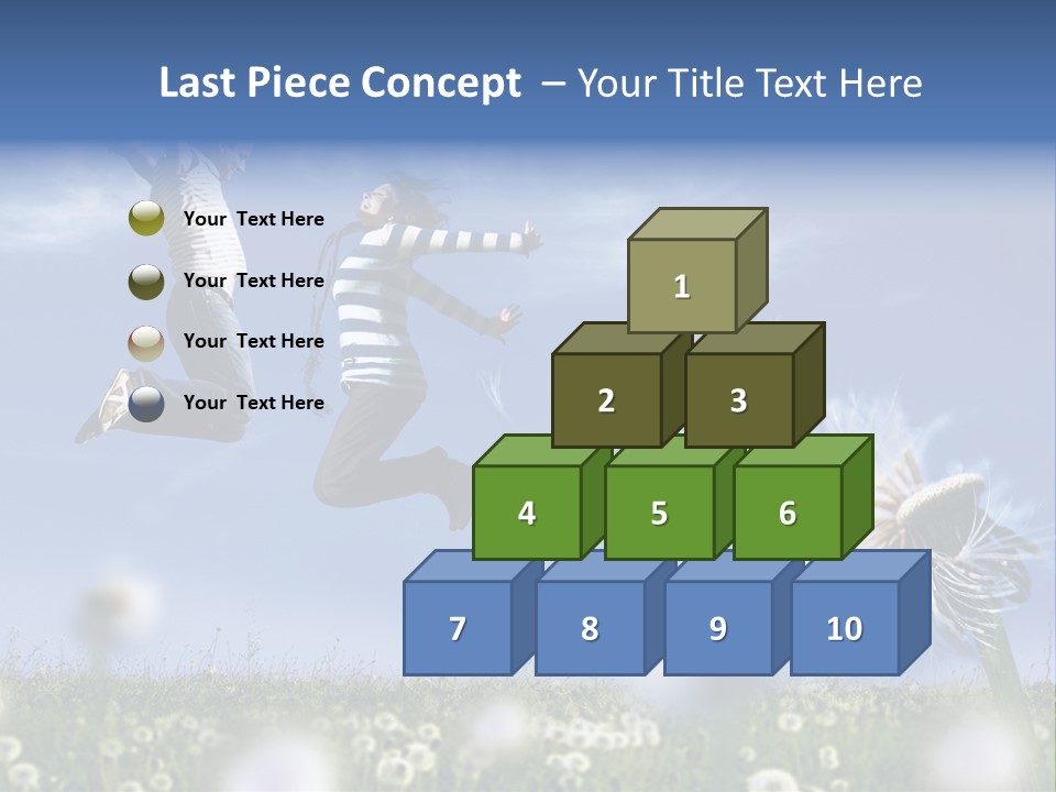 Couple Having Fun In A Meadow Full Of Dandelions PowerPoint Template