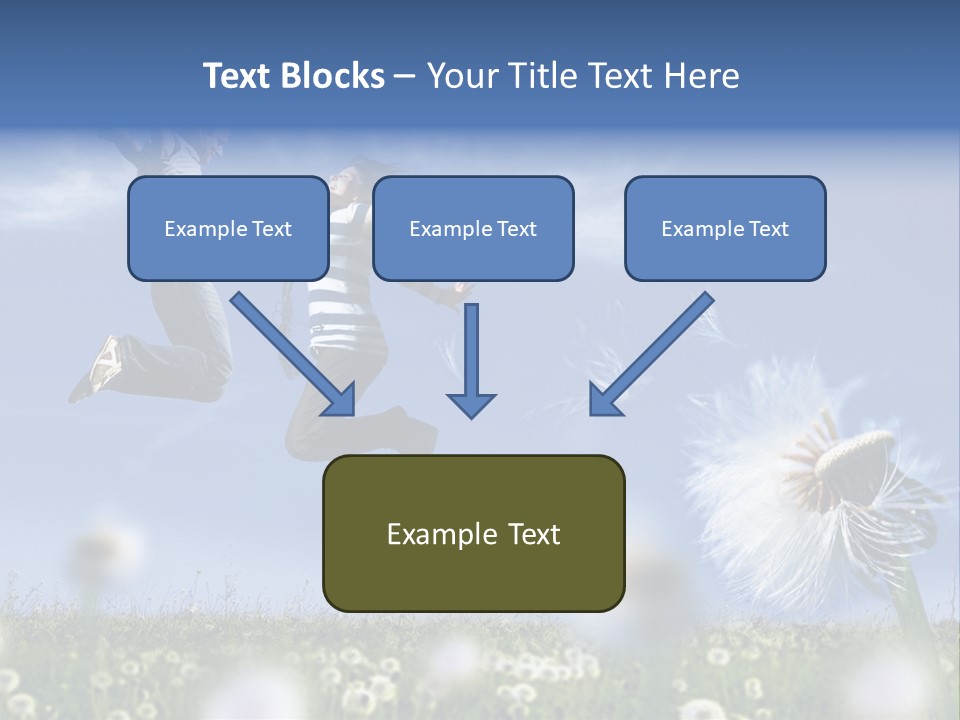 Couple Having Fun In A Meadow Full Of Dandelions PowerPoint Template