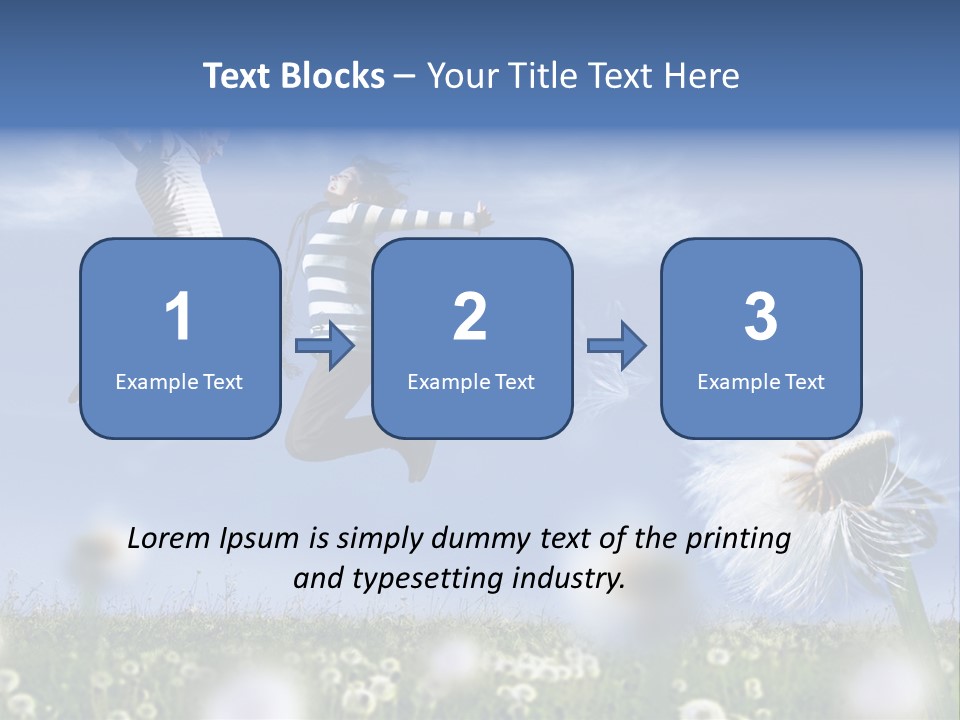 Couple Having Fun In A Meadow Full Of Dandelions PowerPoint Template