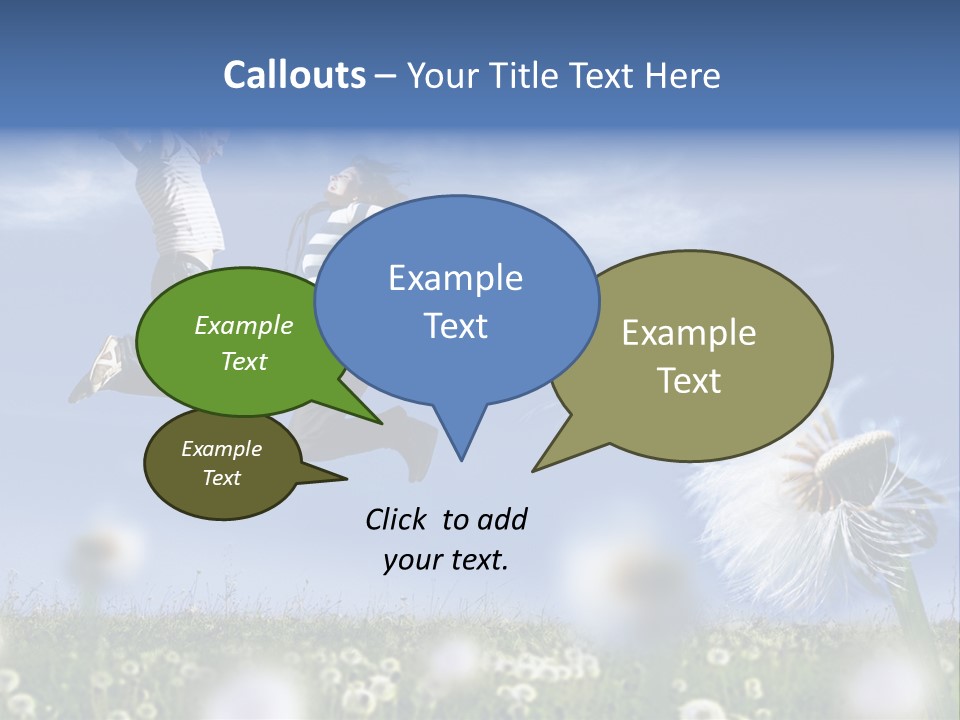 Couple Having Fun In A Meadow Full Of Dandelions PowerPoint Template