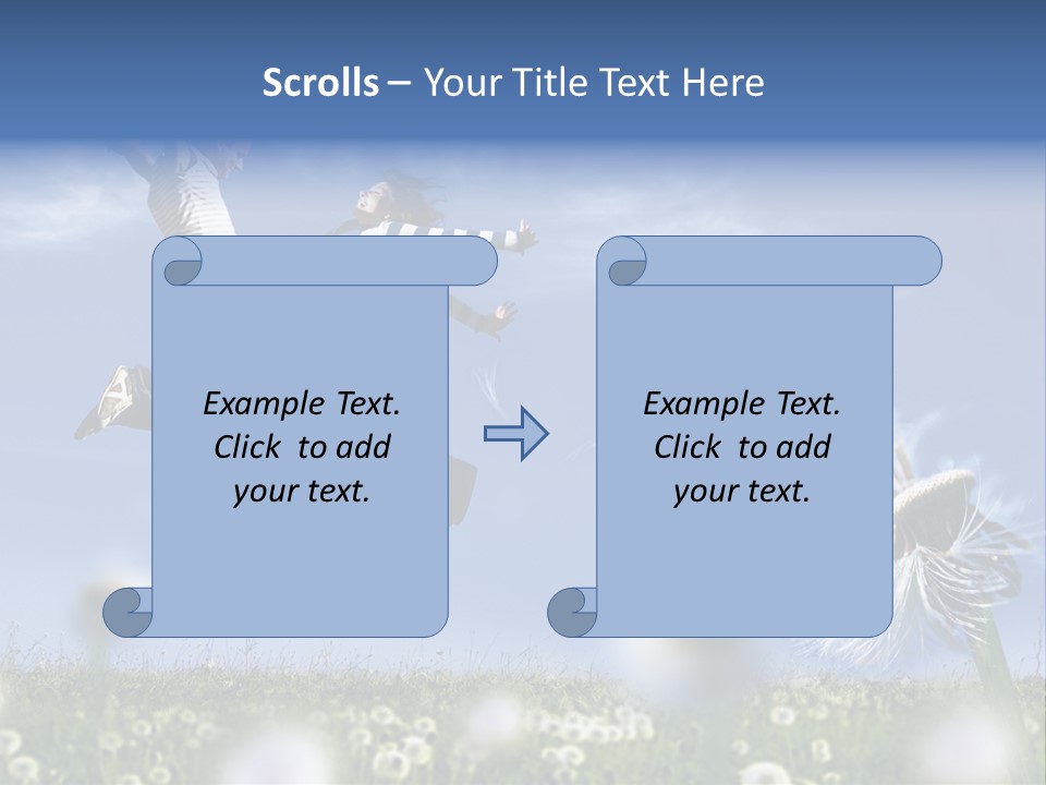Couple Having Fun In A Meadow Full Of Dandelions PowerPoint Template