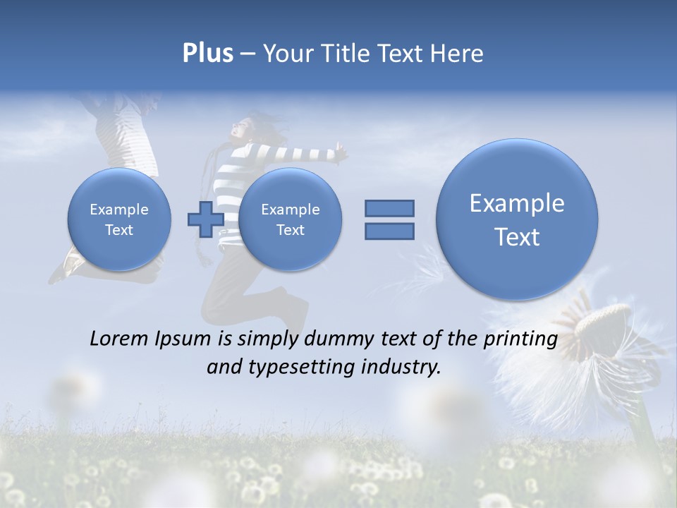 Couple Having Fun In A Meadow Full Of Dandelions PowerPoint Template
