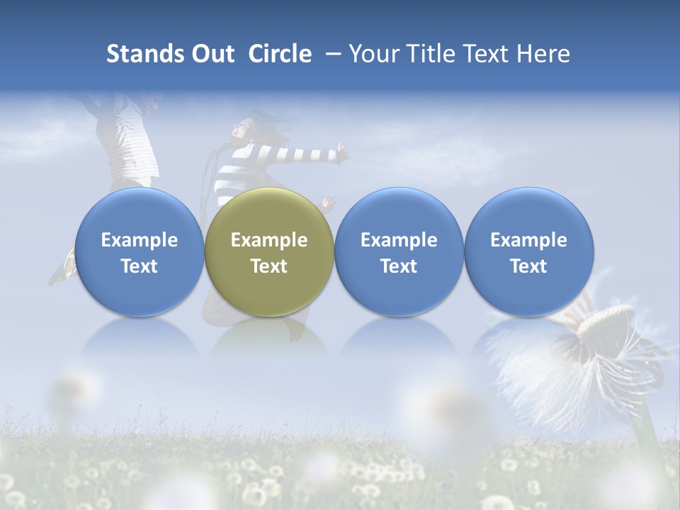 Couple Having Fun In A Meadow Full Of Dandelions PowerPoint Template