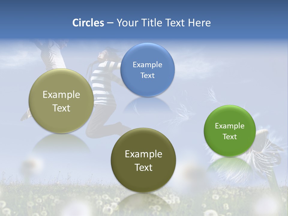 Couple Having Fun In A Meadow Full Of Dandelions PowerPoint Template