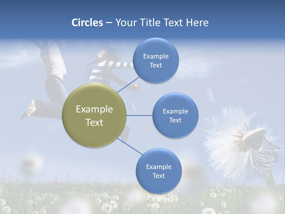 Couple Having Fun In A Meadow Full Of Dandelions PowerPoint Template