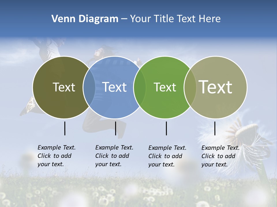 Couple Having Fun In A Meadow Full Of Dandelions PowerPoint Template