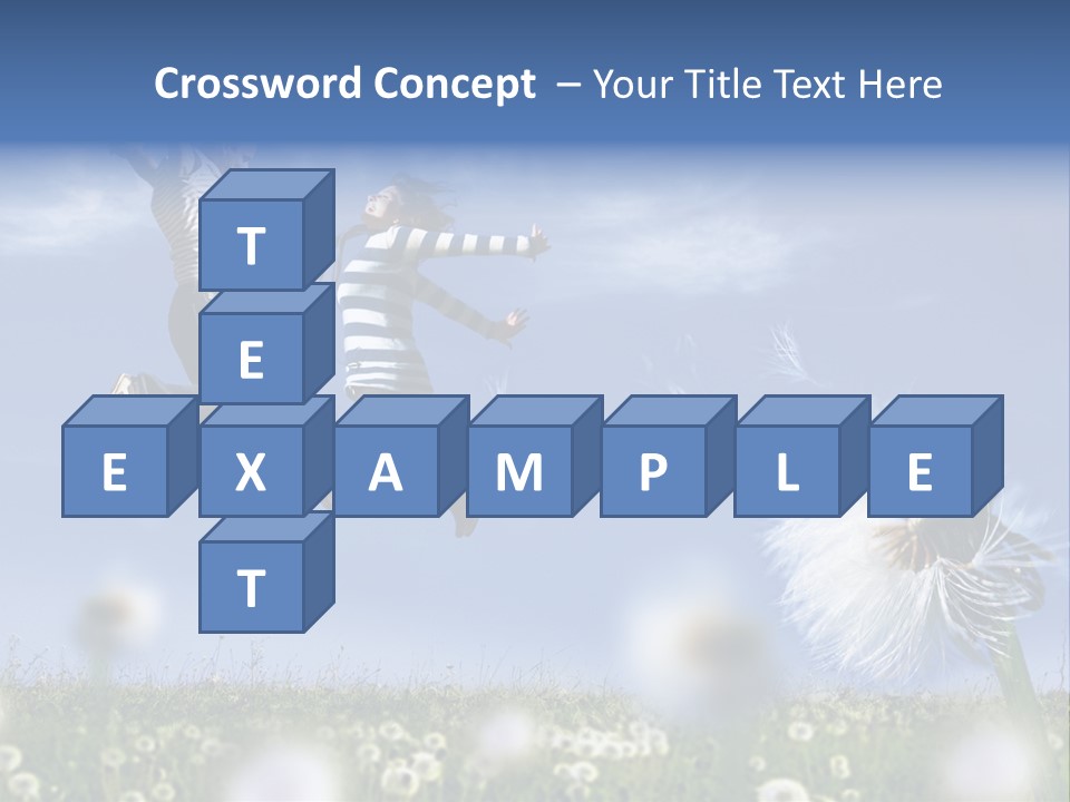 Couple Having Fun In A Meadow Full Of Dandelions PowerPoint Template