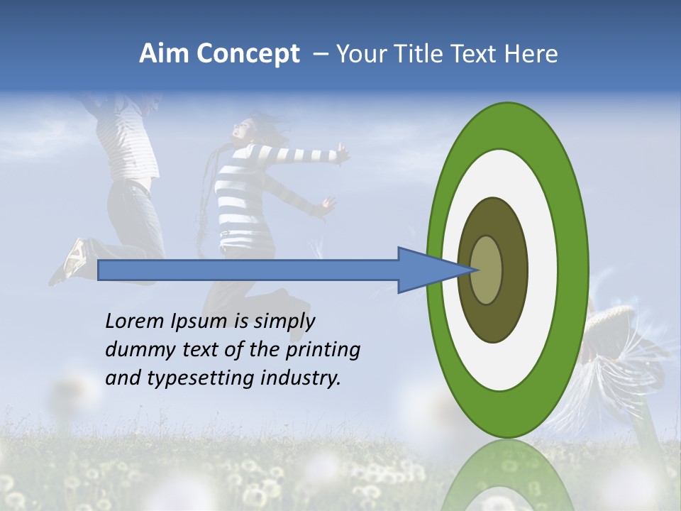 Couple Having Fun In A Meadow Full Of Dandelions PowerPoint Template