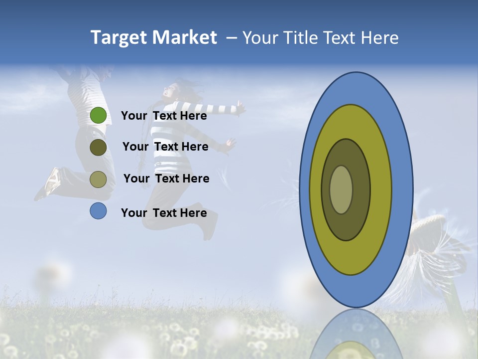 Couple Having Fun In A Meadow Full Of Dandelions PowerPoint Template