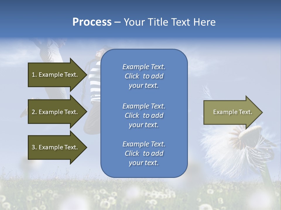 Couple Having Fun In A Meadow Full Of Dandelions PowerPoint Template