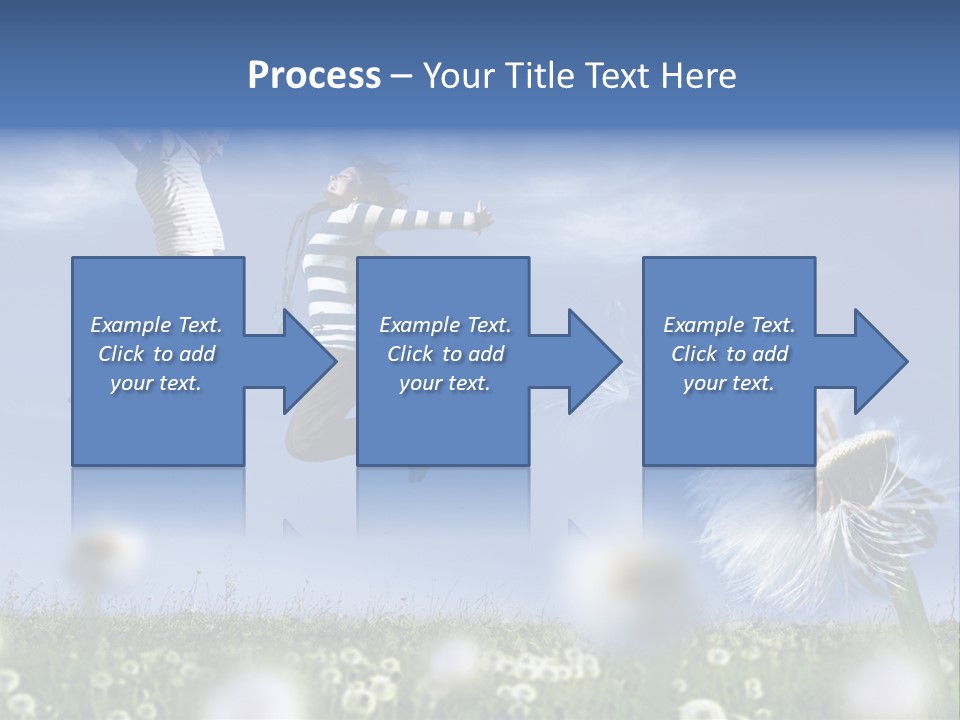 Couple Having Fun In A Meadow Full Of Dandelions PowerPoint Template