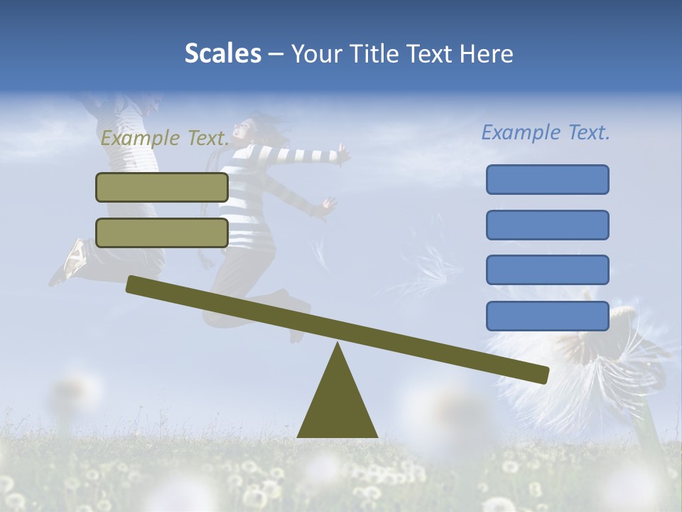 Couple Having Fun In A Meadow Full Of Dandelions PowerPoint Template