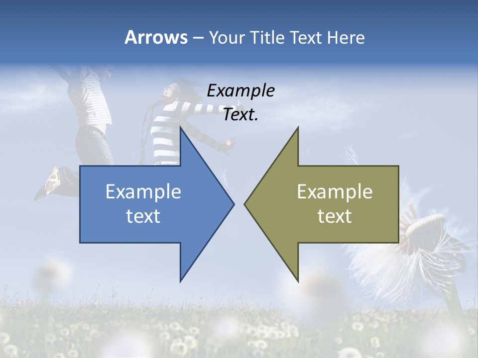 Couple Having Fun In A Meadow Full Of Dandelions PowerPoint Template