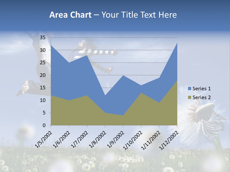Couple Having Fun In A Meadow Full Of Dandelions PowerPoint Template