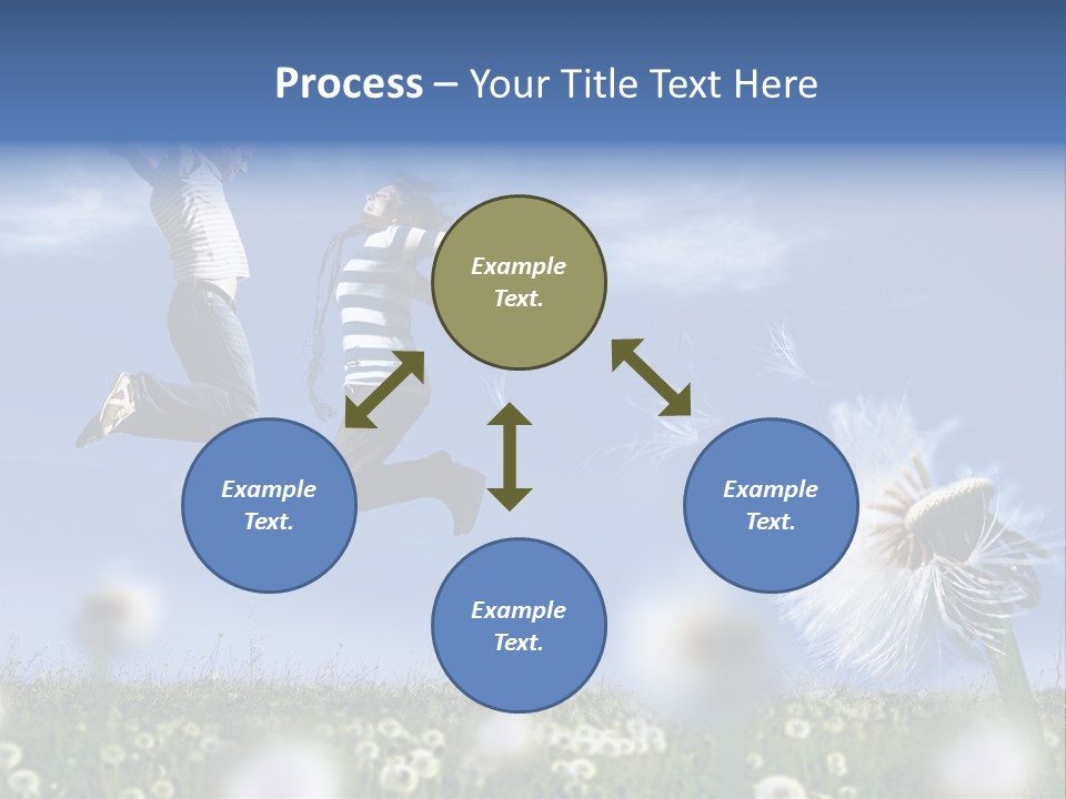 Couple Having Fun In A Meadow Full Of Dandelions PowerPoint Template