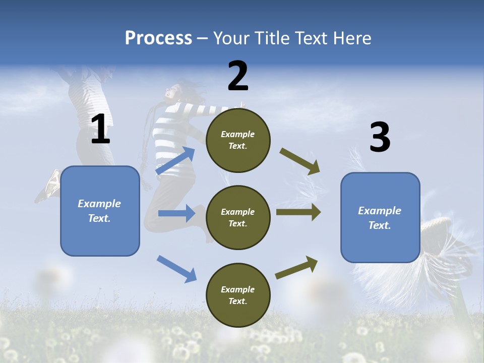 Couple Having Fun In A Meadow Full Of Dandelions PowerPoint Template