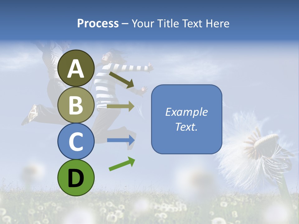 Couple Having Fun In A Meadow Full Of Dandelions PowerPoint Template