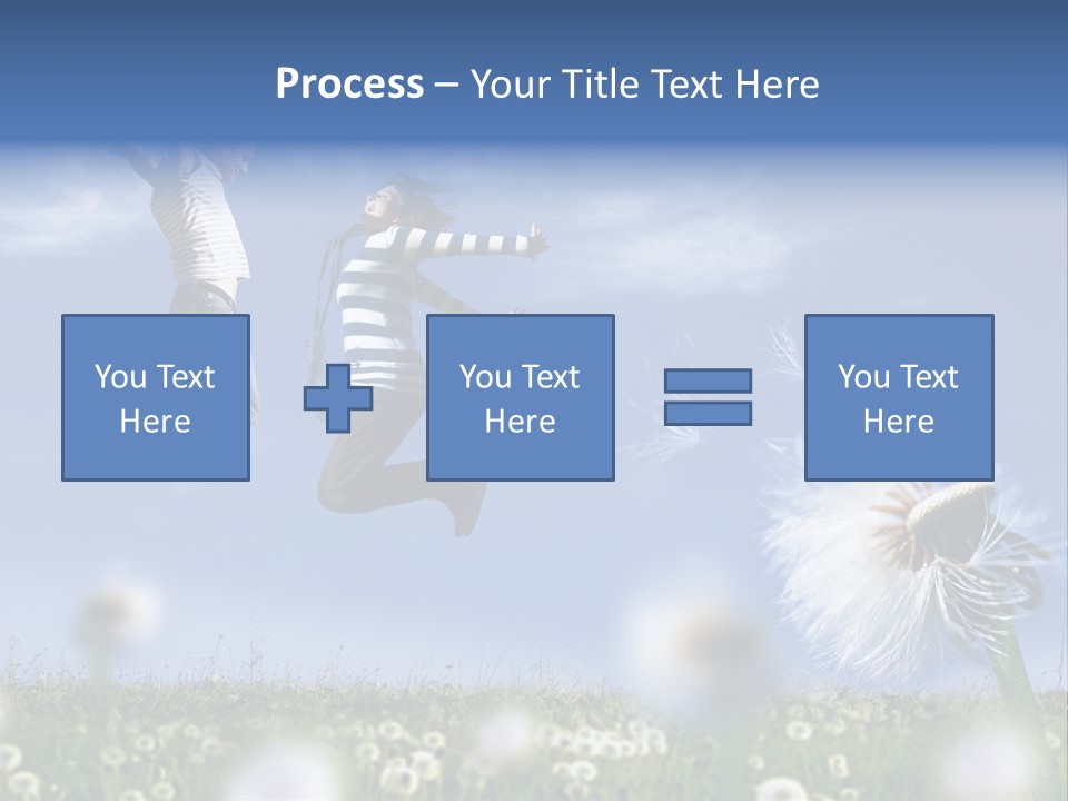 Couple Having Fun In A Meadow Full Of Dandelions PowerPoint Template