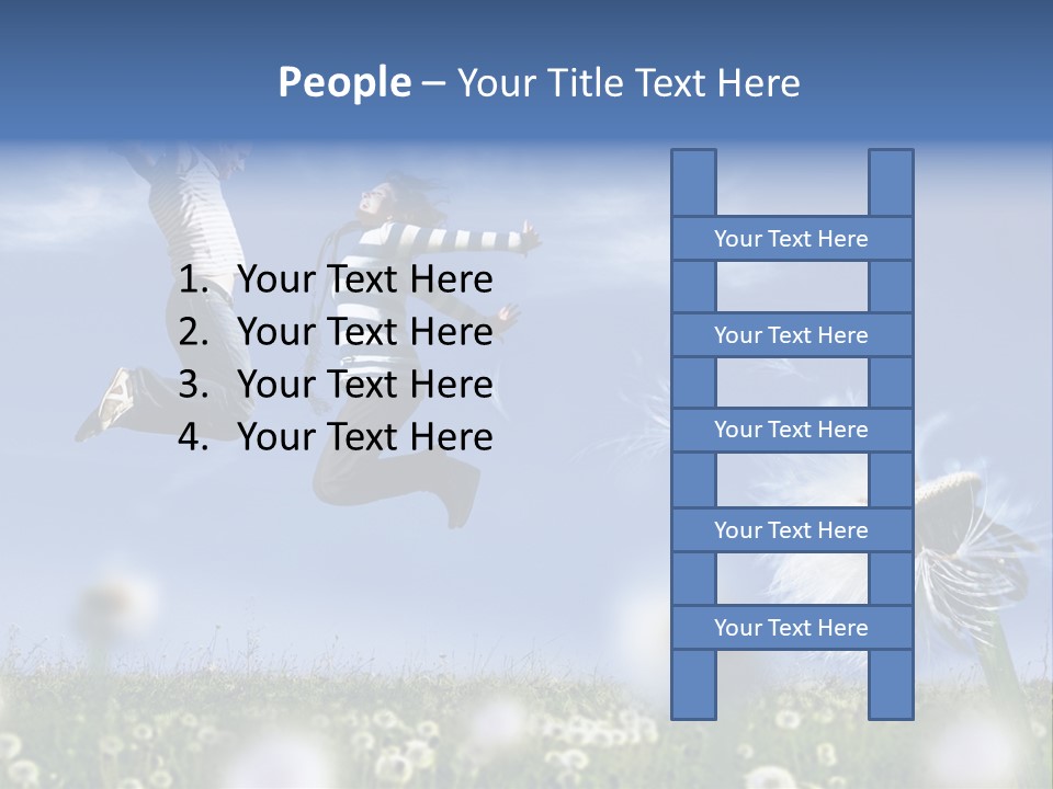 Couple Having Fun In A Meadow Full Of Dandelions PowerPoint Template