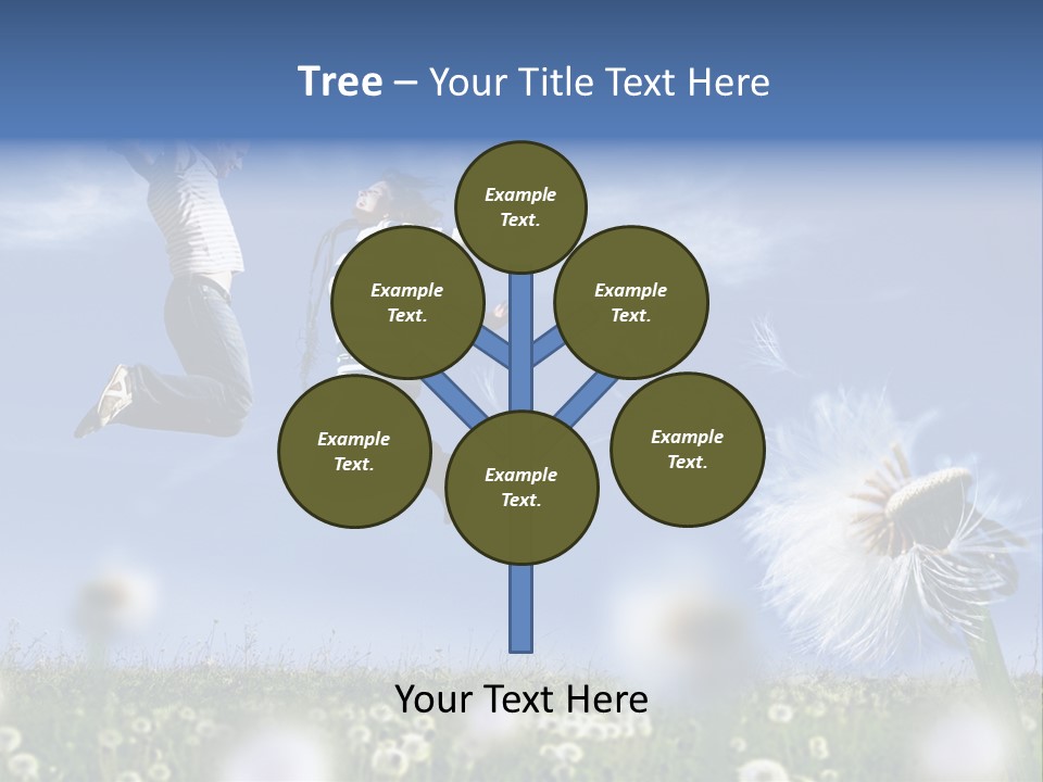 Couple Having Fun In A Meadow Full Of Dandelions PowerPoint Template