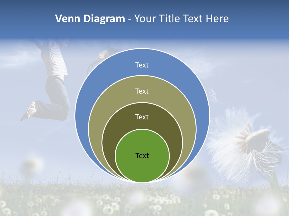 Couple Having Fun In A Meadow Full Of Dandelions PowerPoint Template