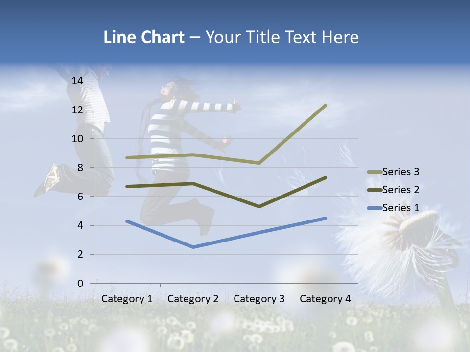 Couple Having Fun In A Meadow Full Of Dandelions PowerPoint Template