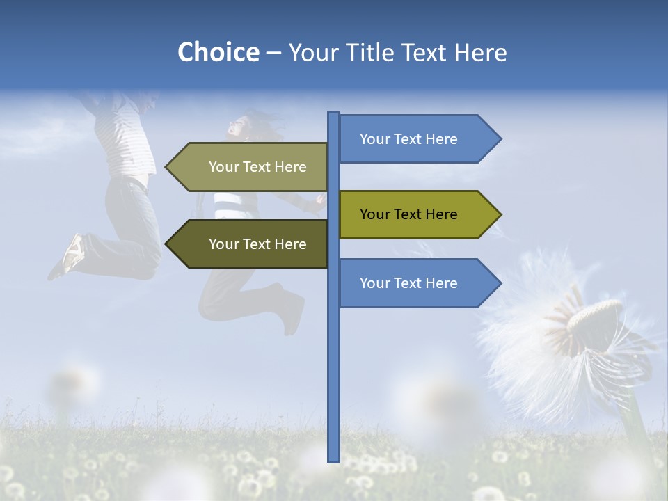 Couple Having Fun In A Meadow Full Of Dandelions PowerPoint Template