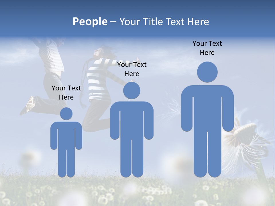 Couple Having Fun In A Meadow Full Of Dandelions PowerPoint Template