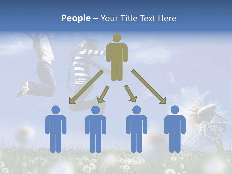 Couple Having Fun In A Meadow Full Of Dandelions PowerPoint Template