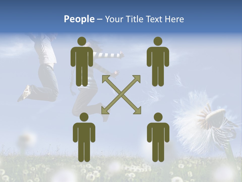 Couple Having Fun In A Meadow Full Of Dandelions PowerPoint Template