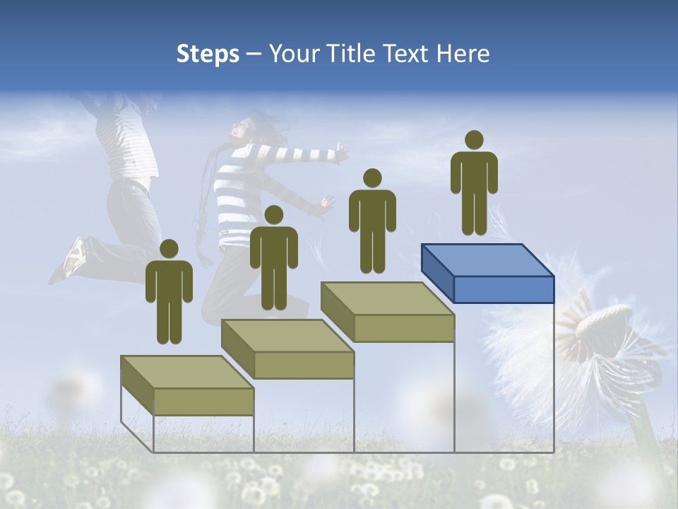 Couple Having Fun In A Meadow Full Of Dandelions PowerPoint Template