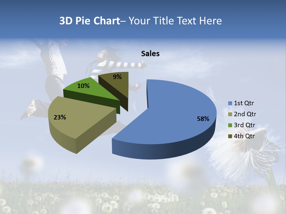 Couple Having Fun In A Meadow Full Of Dandelions PowerPoint Template