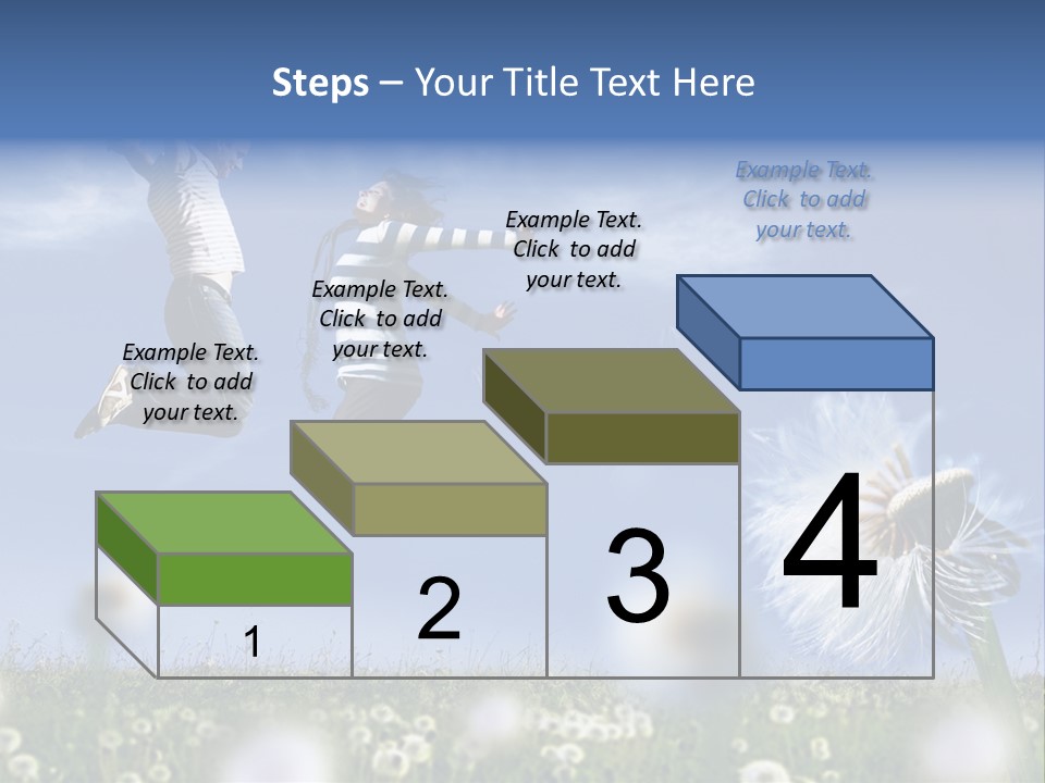 Couple Having Fun In A Meadow Full Of Dandelions PowerPoint Template