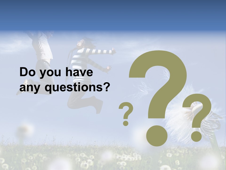 Couple Having Fun In A Meadow Full Of Dandelions PowerPoint Template