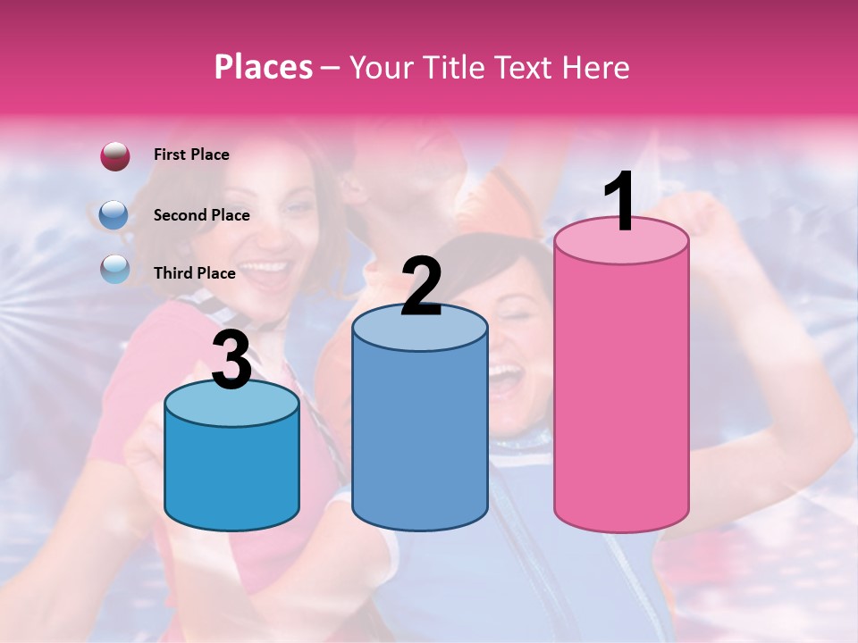 Three Friends Making Party PowerPoint Template