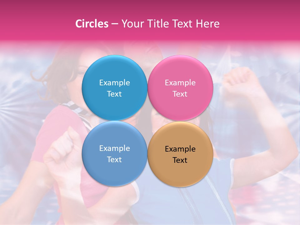 Three Friends Making Party PowerPoint Template