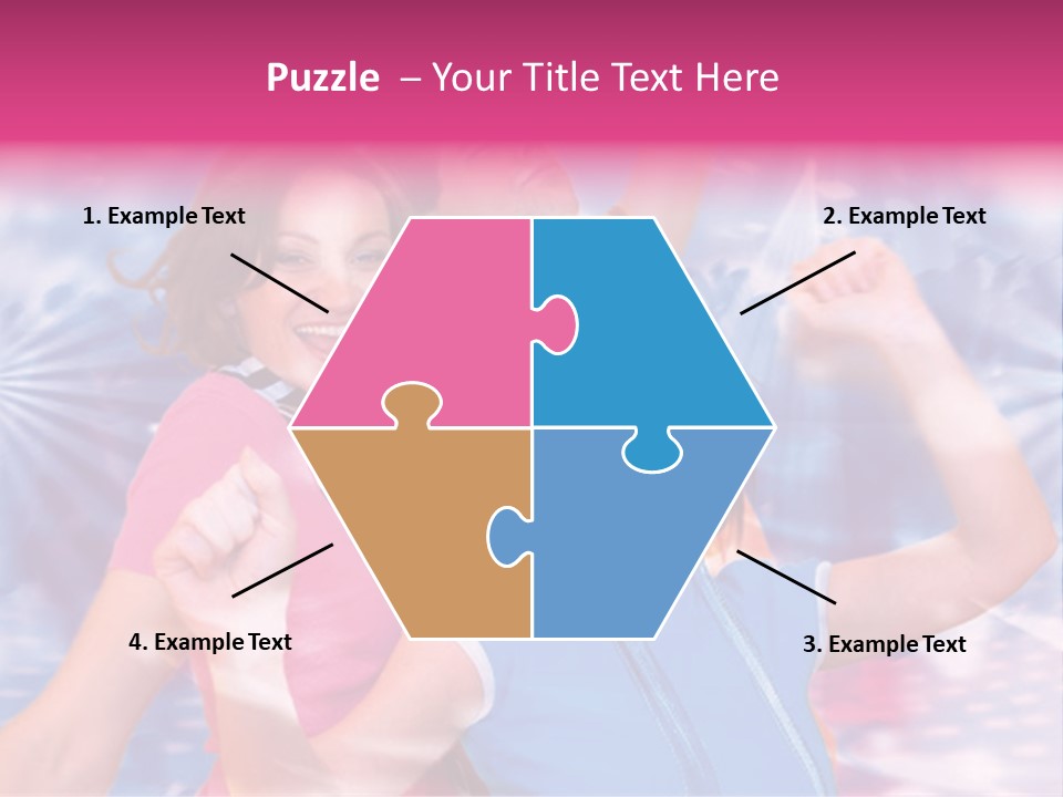 Three Friends Making Party PowerPoint Template