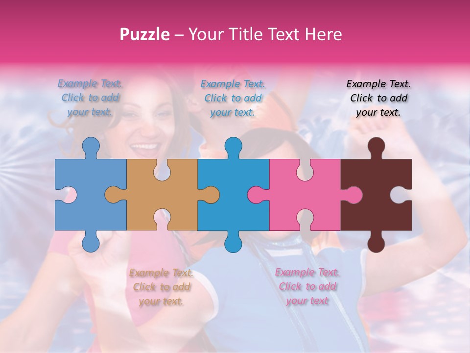 Three Friends Making Party PowerPoint Template