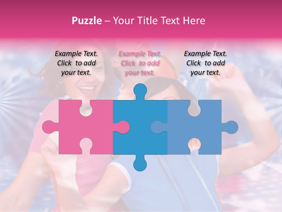 Three Friends Making Party PowerPoint Template