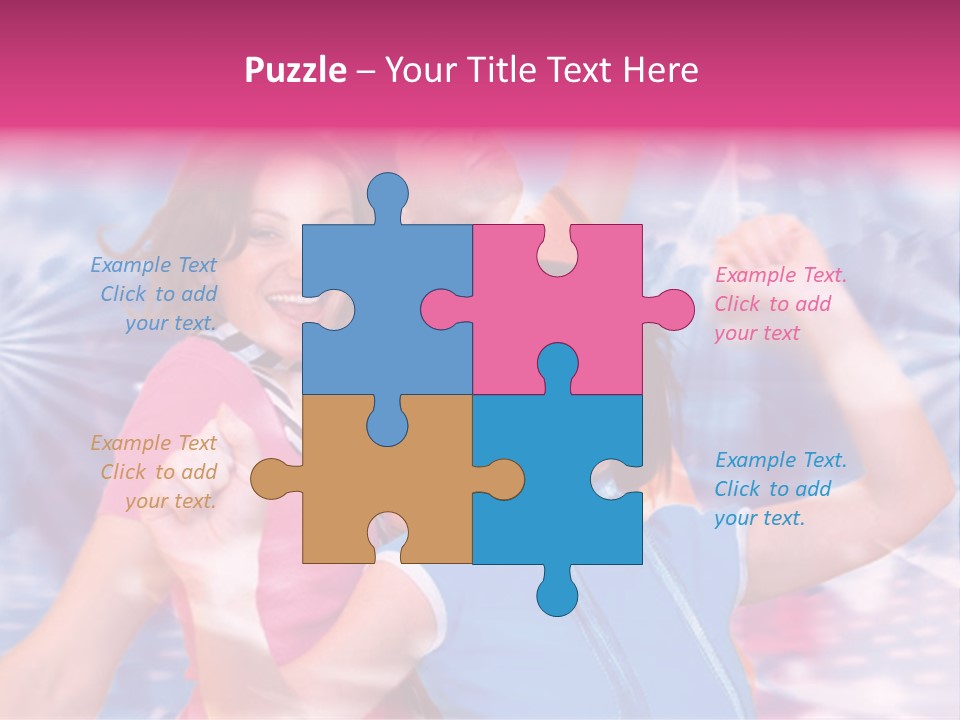 Three Friends Making Party PowerPoint Template