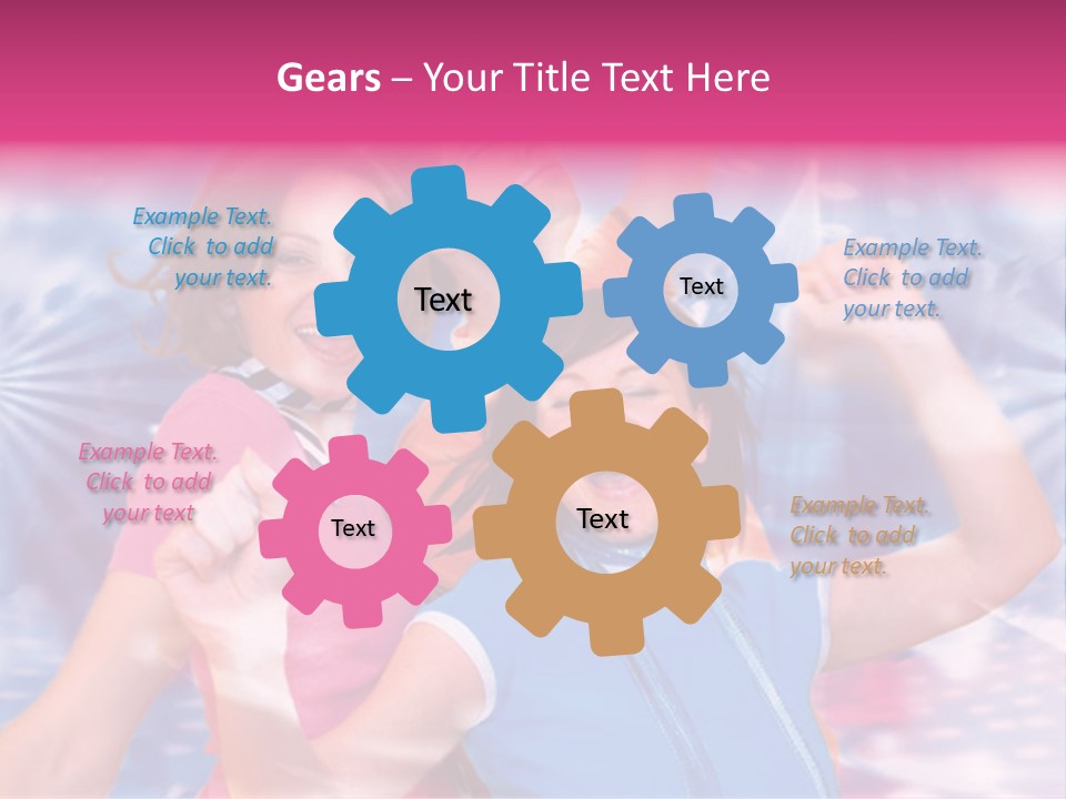 Three Friends Making Party PowerPoint Template