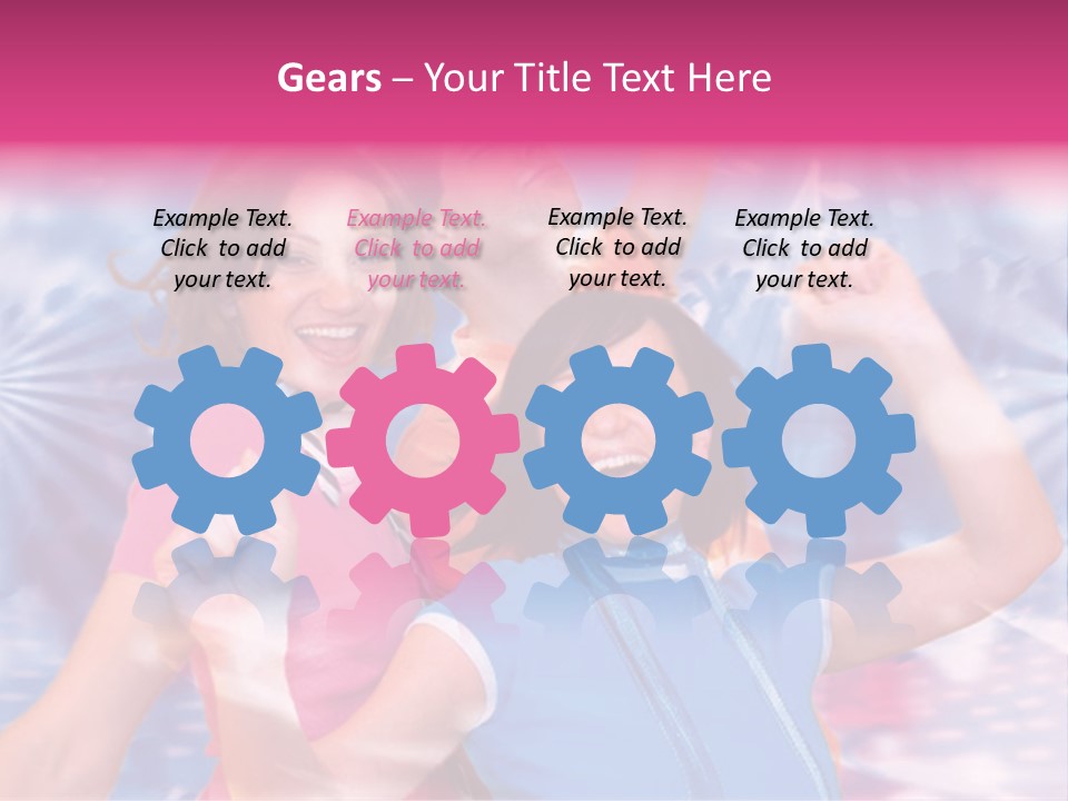 Three Friends Making Party PowerPoint Template