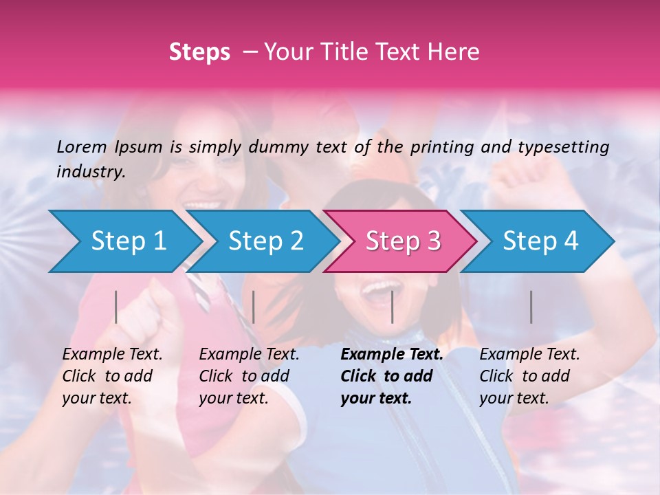 Three Friends Making Party PowerPoint Template